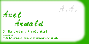 axel arnold business card